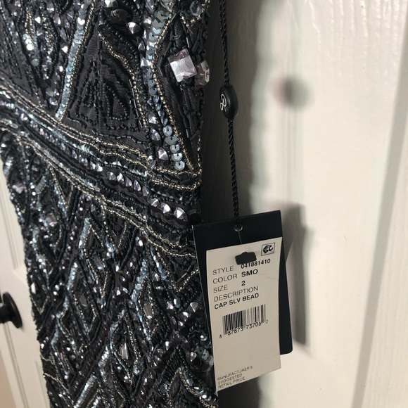Adrianna Papell beaded sequin cocktail dress - Picture 3 of 10